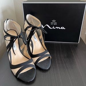 NINA Cherie Black Peau/Cham Shoes